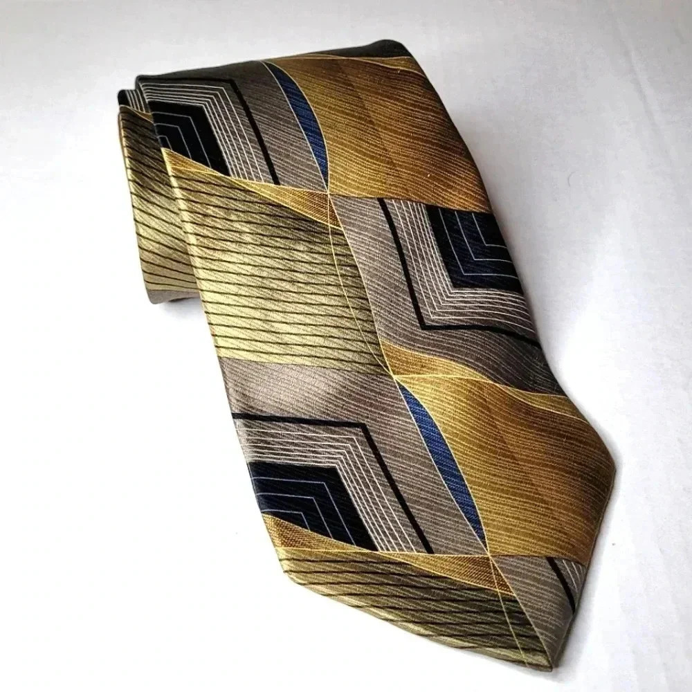 Murano Italia Geometric Pattern Silk Tie